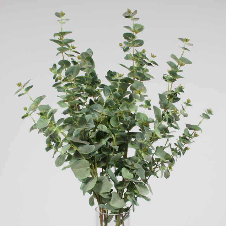 Artificial Eucalyptus Stem, close up of 4 stems in vase