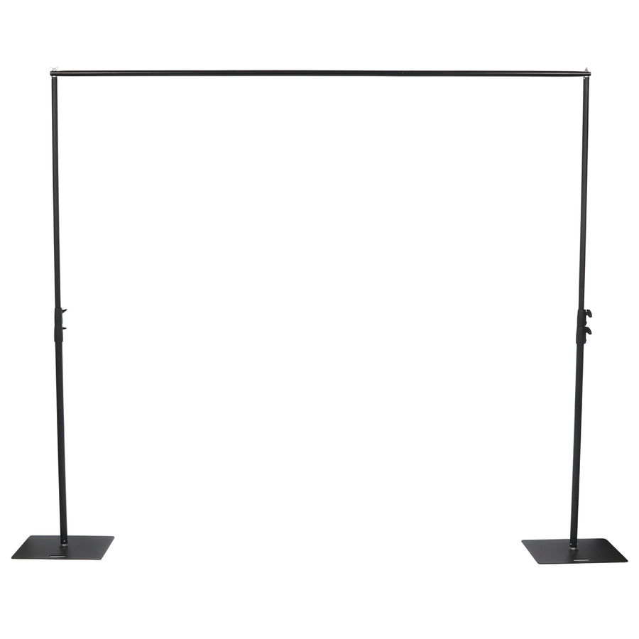 Adjustable Backdrop Stand With Steel Base - Black (3x3m), 2.25m width with 3 crossbars used