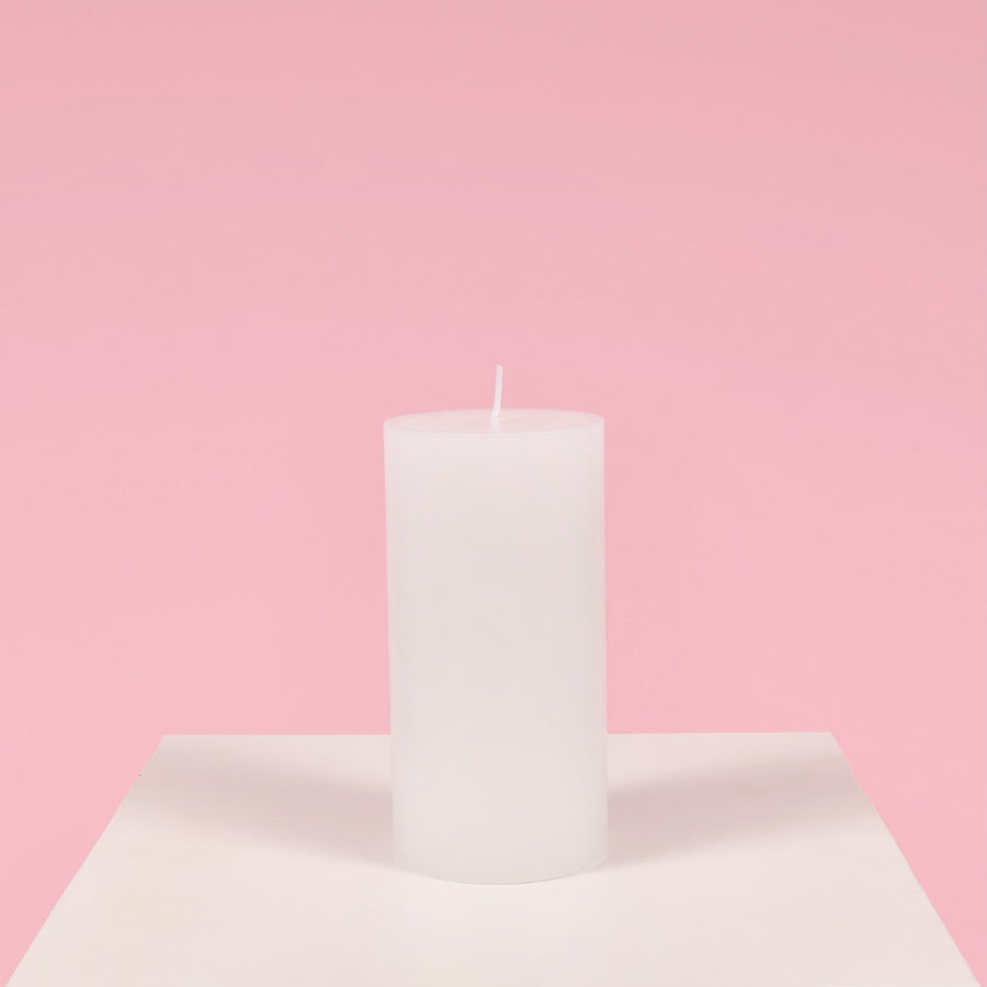 Wax Pillar Candle - White (7.5x15cm)