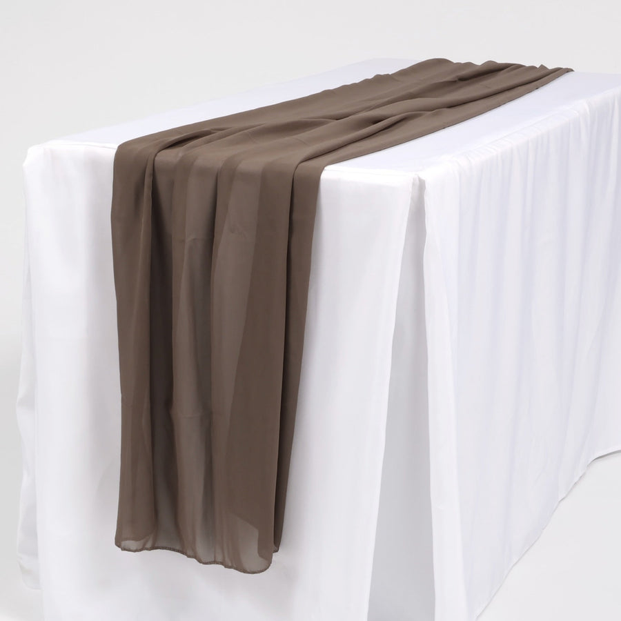 Chiffon Table Runner - Mocha