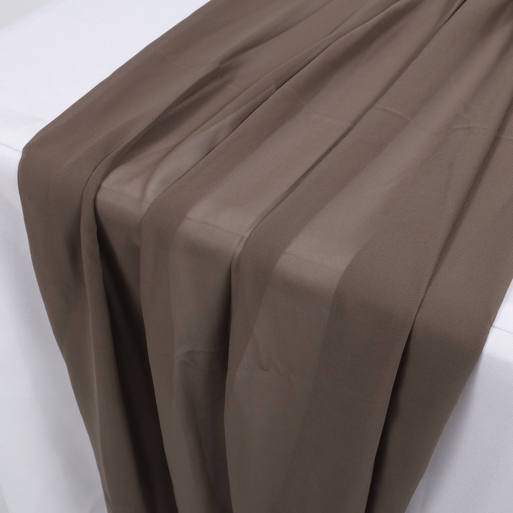 Chiffon Table Runner - Mocha, close up