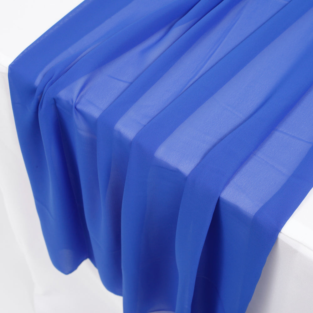 Chiffon Table Runner - Royal Blue - 70x300cm, close up