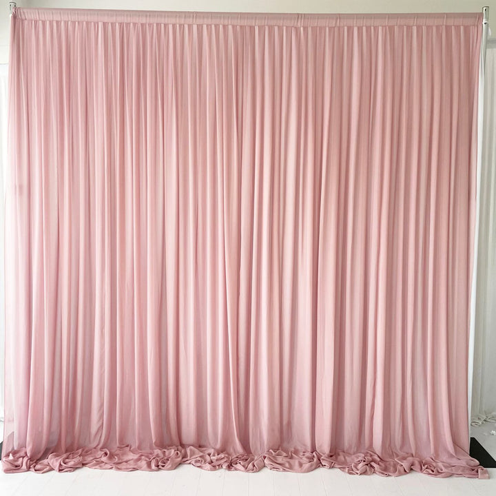 Chiffon Layered Backdrop Curtain 3mx3m - Blush & White
