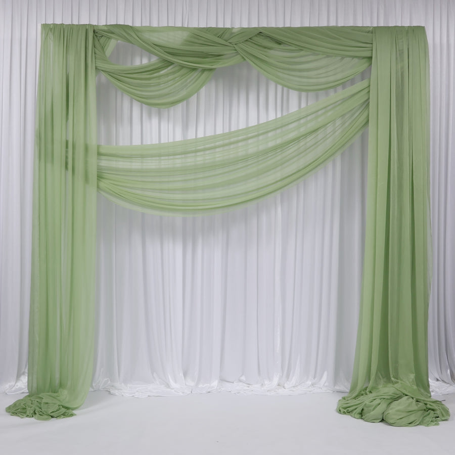 Sage Chiffon Fabric 1.6mx28m - (Sheer Stretch Crepe Chiffon)