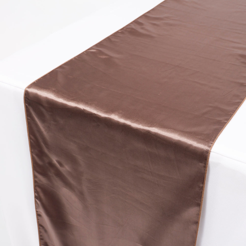Satin Table Runners - Mocha close up 1