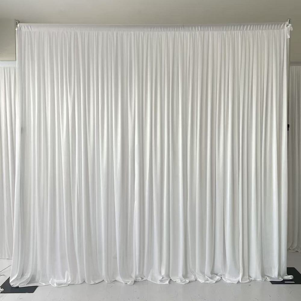 White Ice Silk Satin Backdrops - No Swag - 3 meters length x 3 meters high
