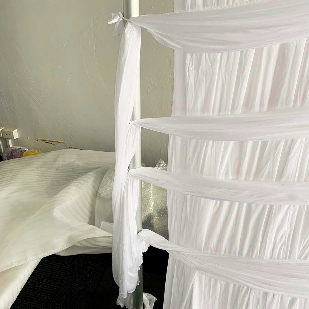 Ice Silk Satin Cross Drape Backdrop - Ivory (3x3m)