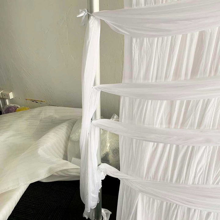 Ice Silk Satin Cross Drape Backdrop - Ivory (3x3m)