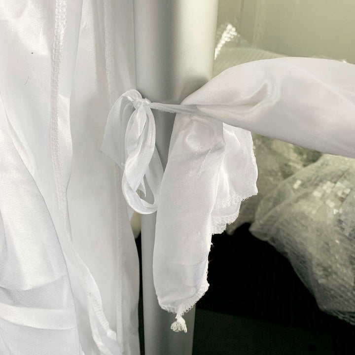 Ice Silk Satin Cross Drape Backdrop - Ivory (3x3m)