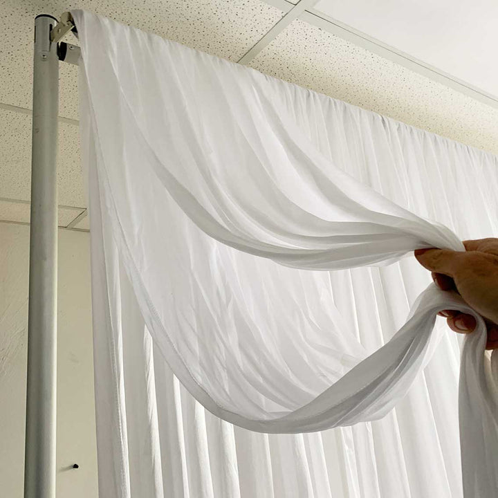 Ice Silk Satin Cross Drape Backdrop - Ivory (3x3m)