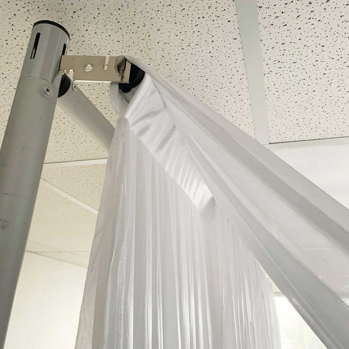 Ice Silk Satin Cross Drape Backdrop - Ivory (3x3m)