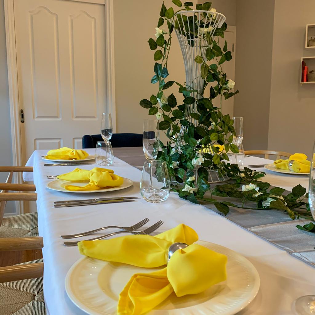 Yellow Napkin Table Setting 