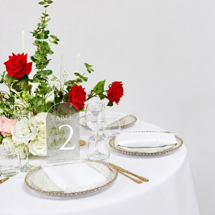 20cm Clear Arched Acrylic Table Signs