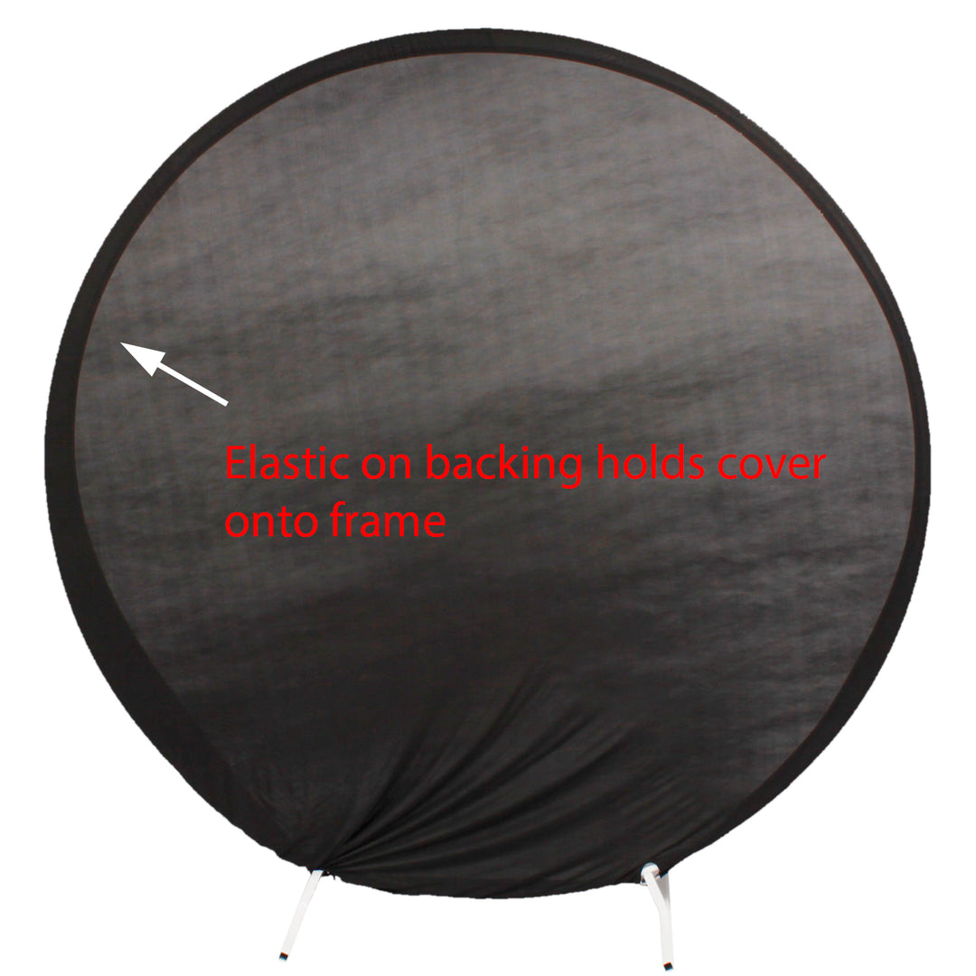 Round Lycra Frame Cover - Black (2m) back elastic