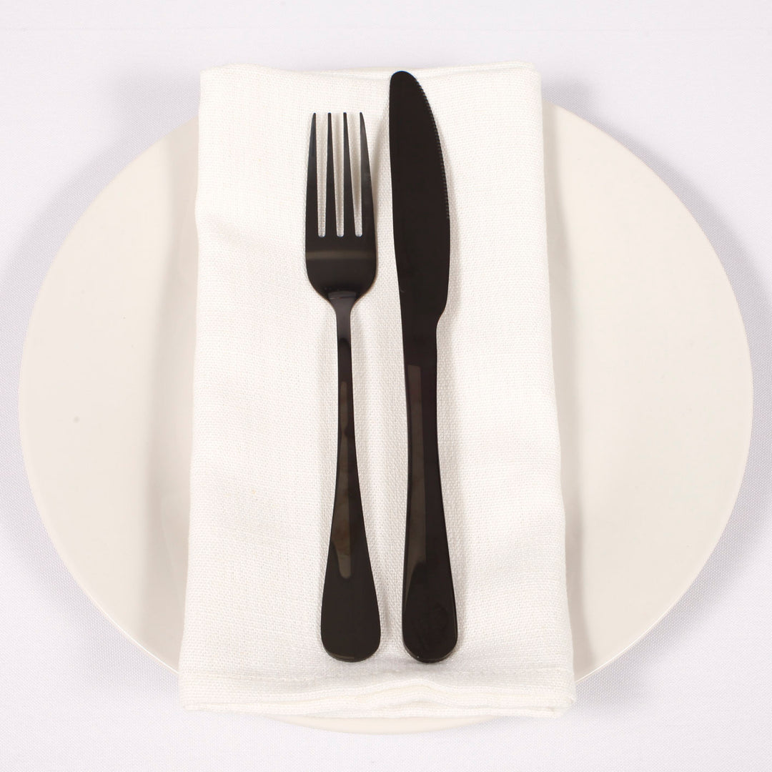 2pc Cutlery Set (Knife & Fork) - Black in setting