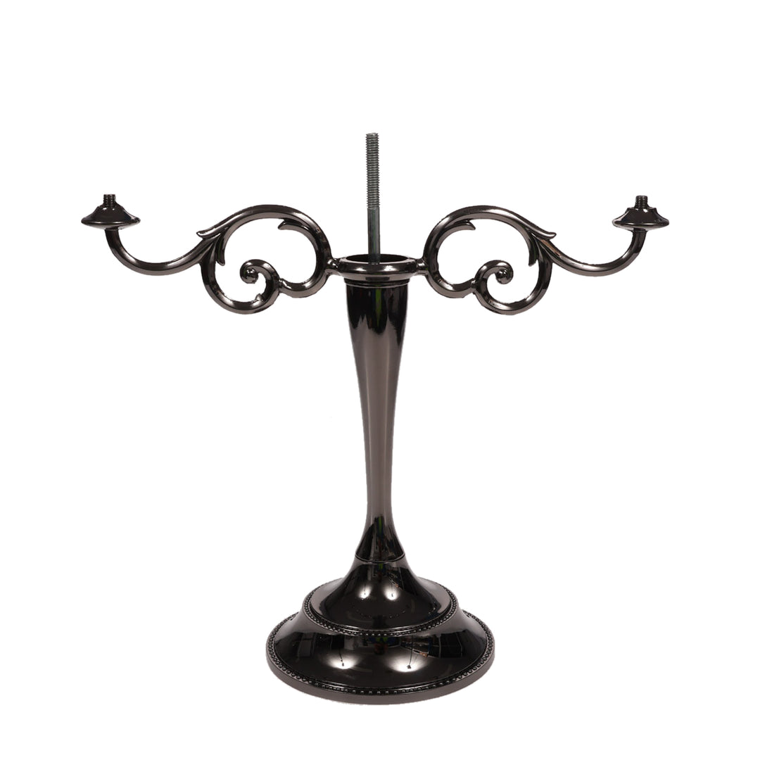 3 Arm Antique Candelabra - Black Silver (26cm) Instruction Image 3