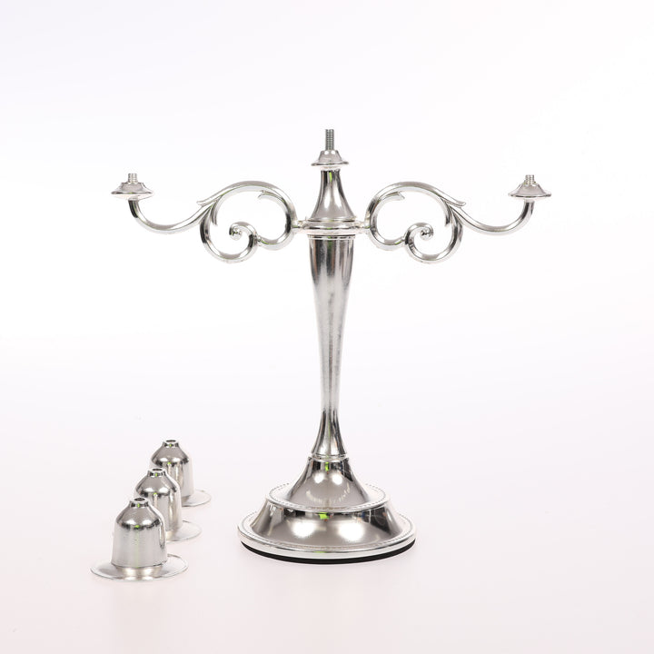 3 Arm Antique Candelabra - Silver (26cm) assembly part 4