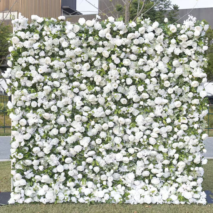 3D Flower Wall Backdrop Curtain - White (3x3m ROLL UP)