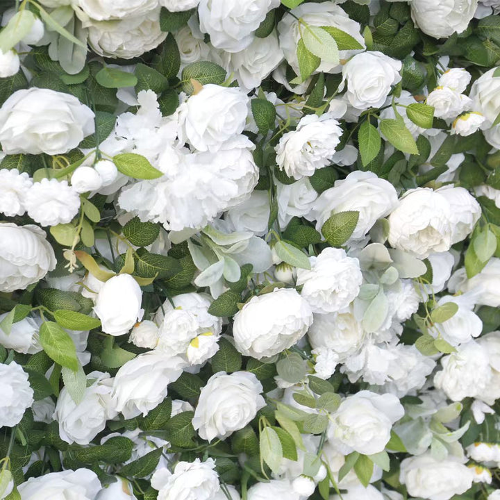 3D Flower Wall Backdrop Curtain - White (3x3m ROLL UP) close up detail 1