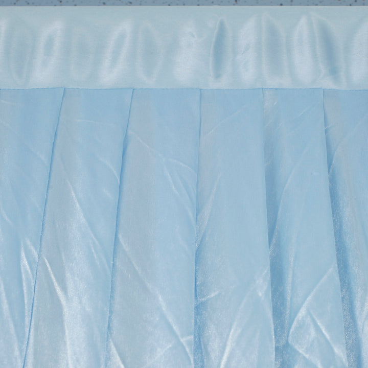 Light Blue Ice Silk Satin Backdrops - No Swag - 3 meters length x 3 meters high curtin rod hole