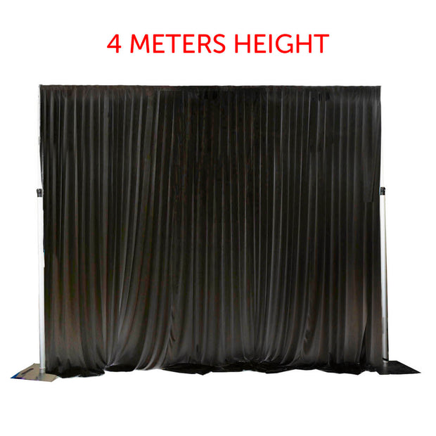 Black Ice Silk Satin Backdrops - No Swag - 3 meters length x 4 meters high