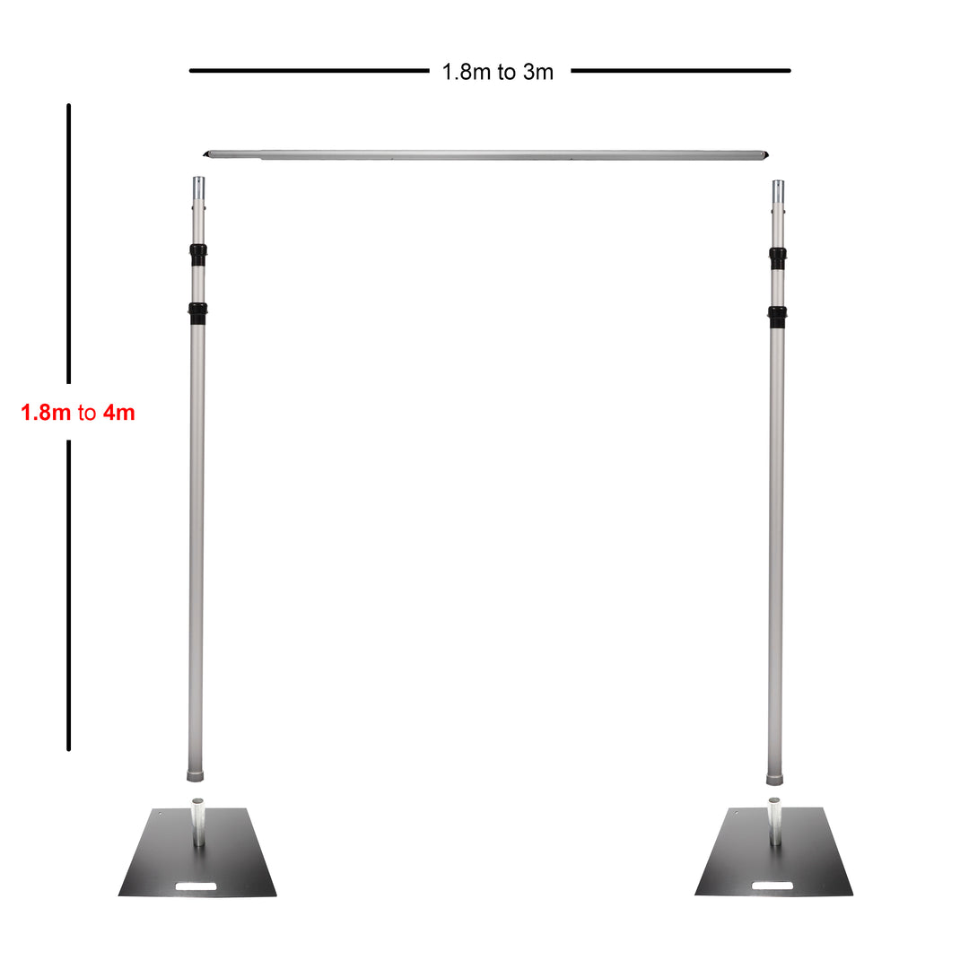 Backdrop Stand Set - Pipe and Drape (3m Wide x 4m High)