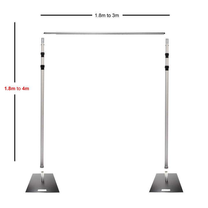Backdrop Stand Set - Pipe and Drape (3m Wide x 4m High)
