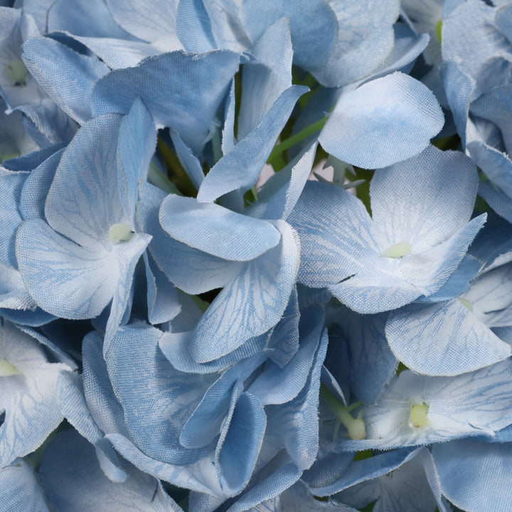 Artificial Hydrangea - Light Blue, close up of flowers