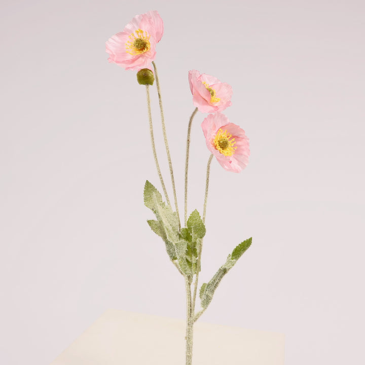Artificial Poppy Spray - Light Pink