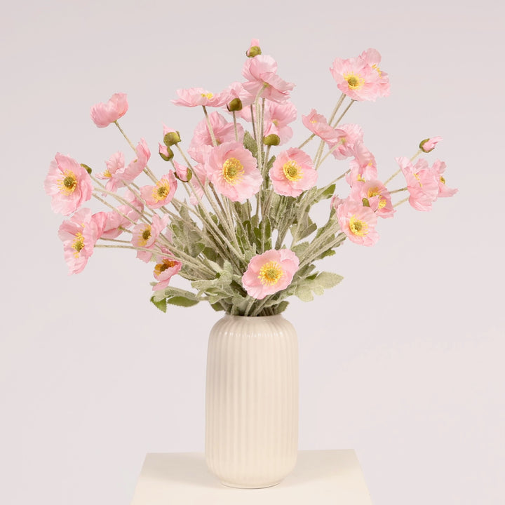 Artificial Poppy Spray - Light Pink