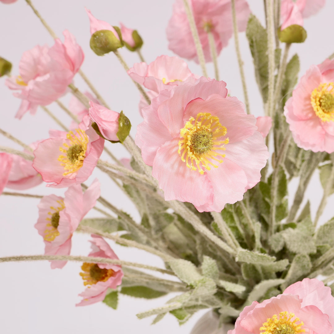 Artificial Poppy Spray - Light Pink