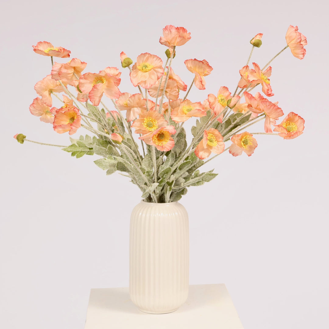 Artificial Poppy Spray - Peach