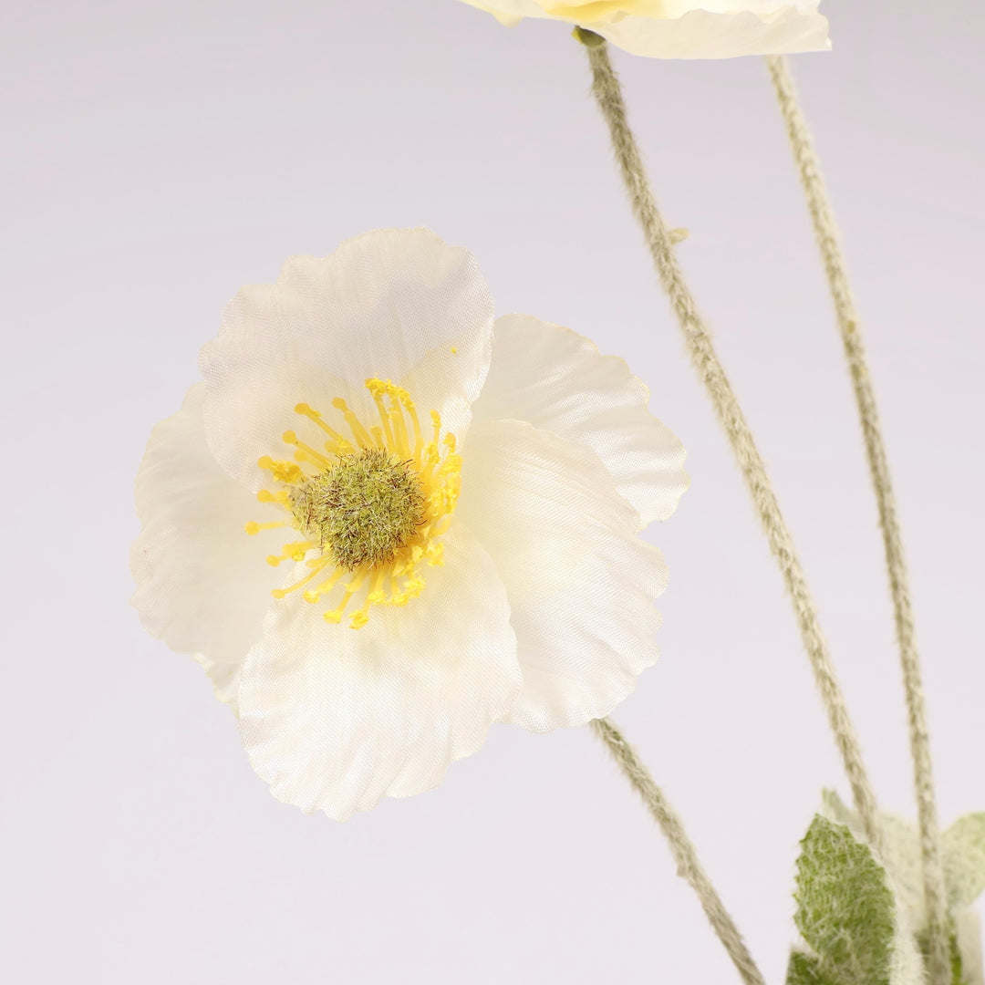 Artificial Poppy Spray - White