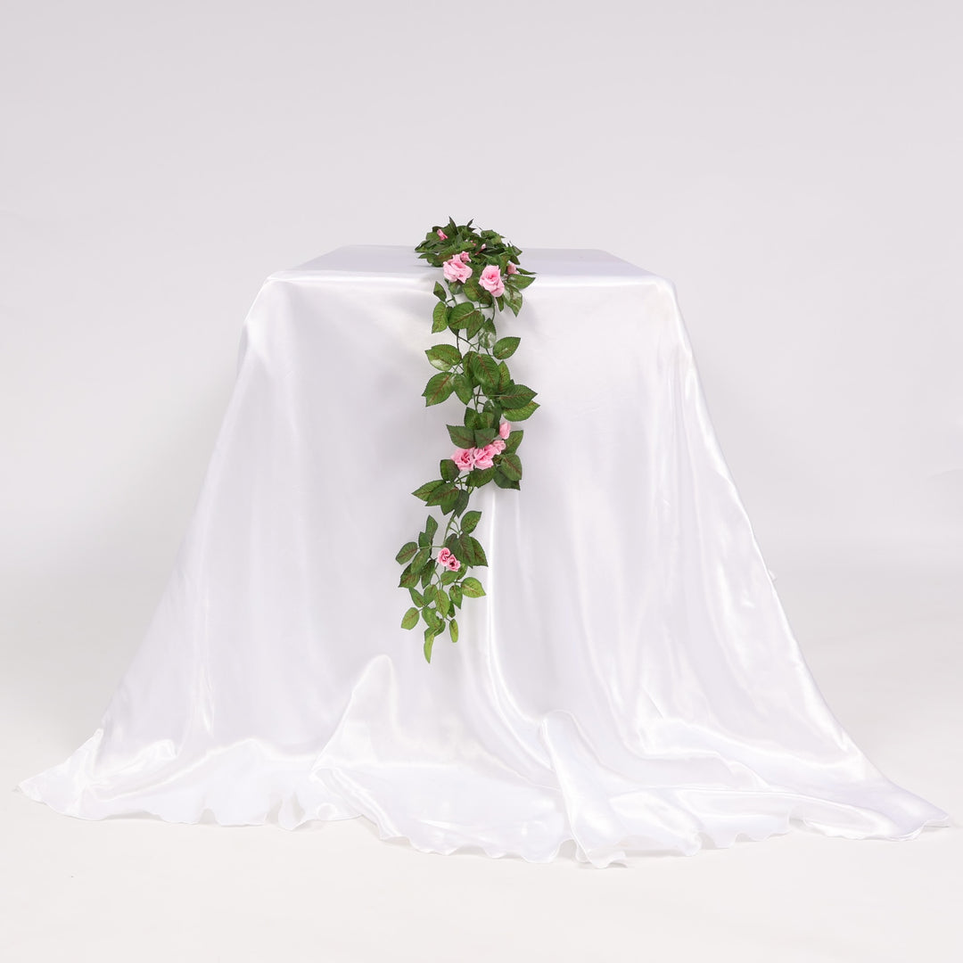 2pc Rose Artificial Flower Vine - 4cm Head - Pink (1.6m) as table runner