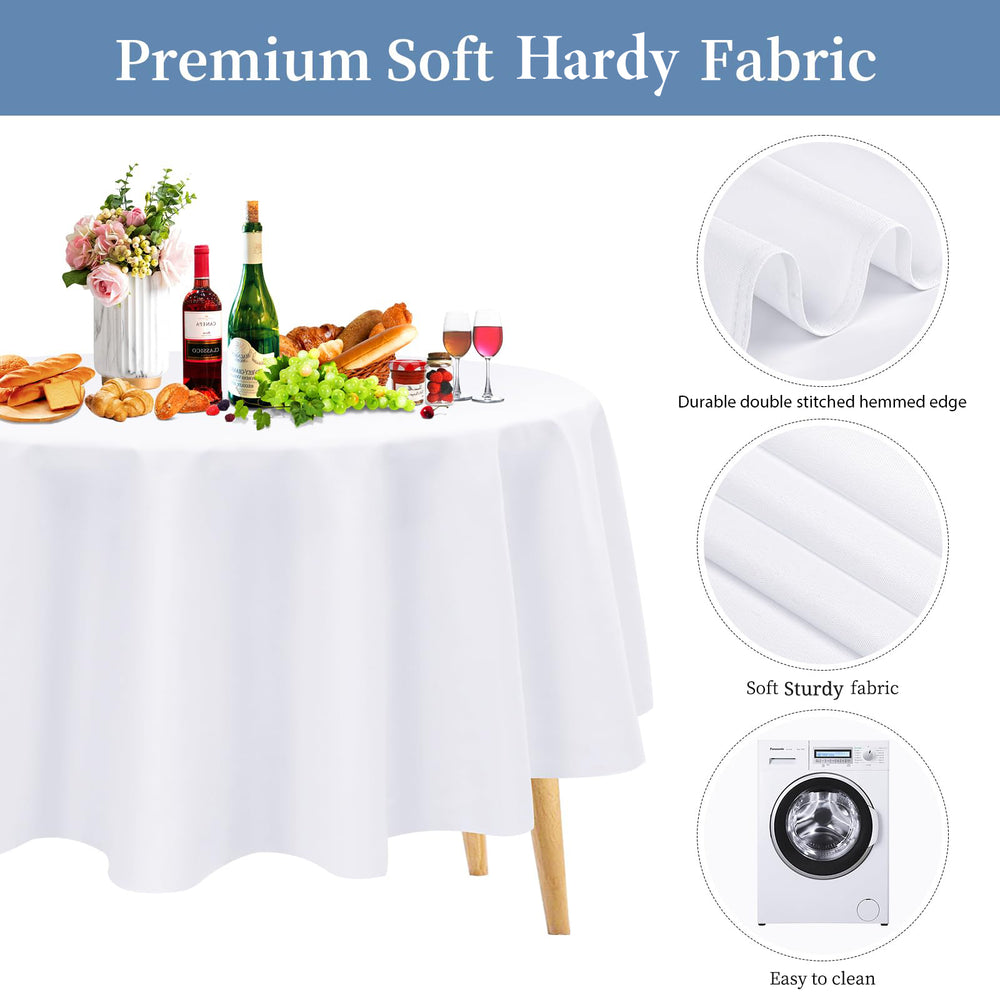 White Round Tablecloth (300cm) Quality