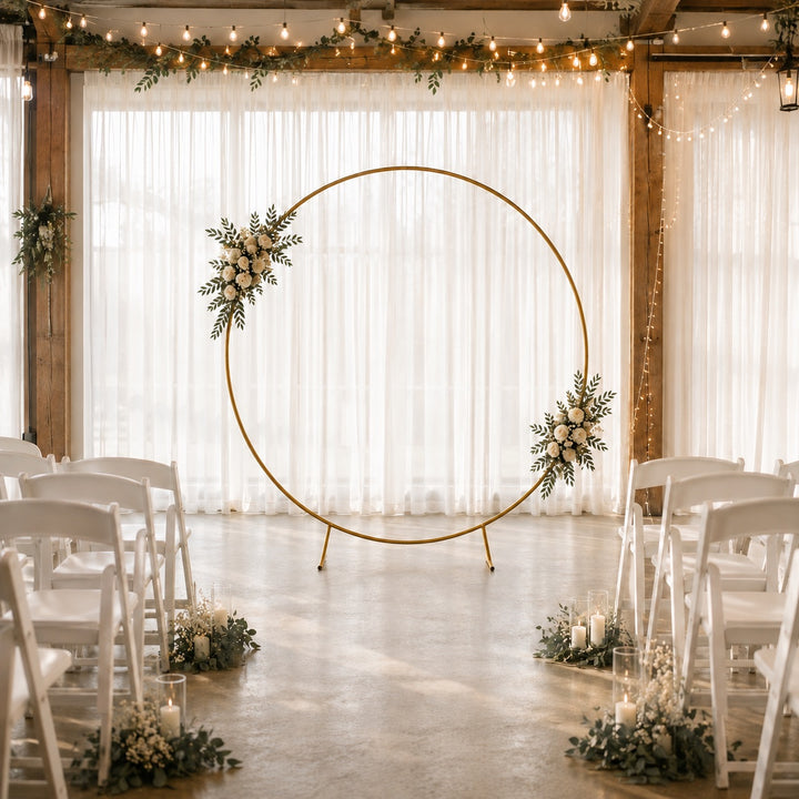 Round Wedding Arch / Flower Stand Frame - Gold (2m)