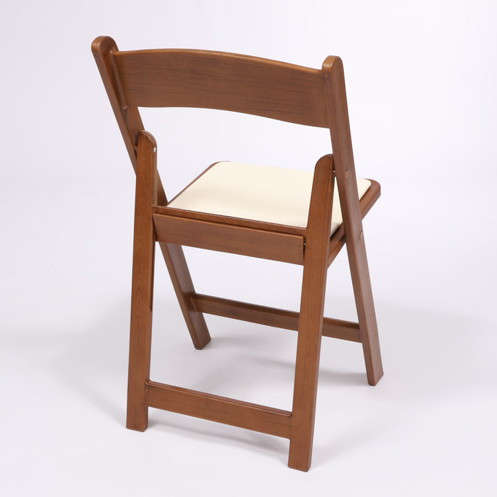 Americana Outdoor Folding Chair - Brown Wood Style back of chair