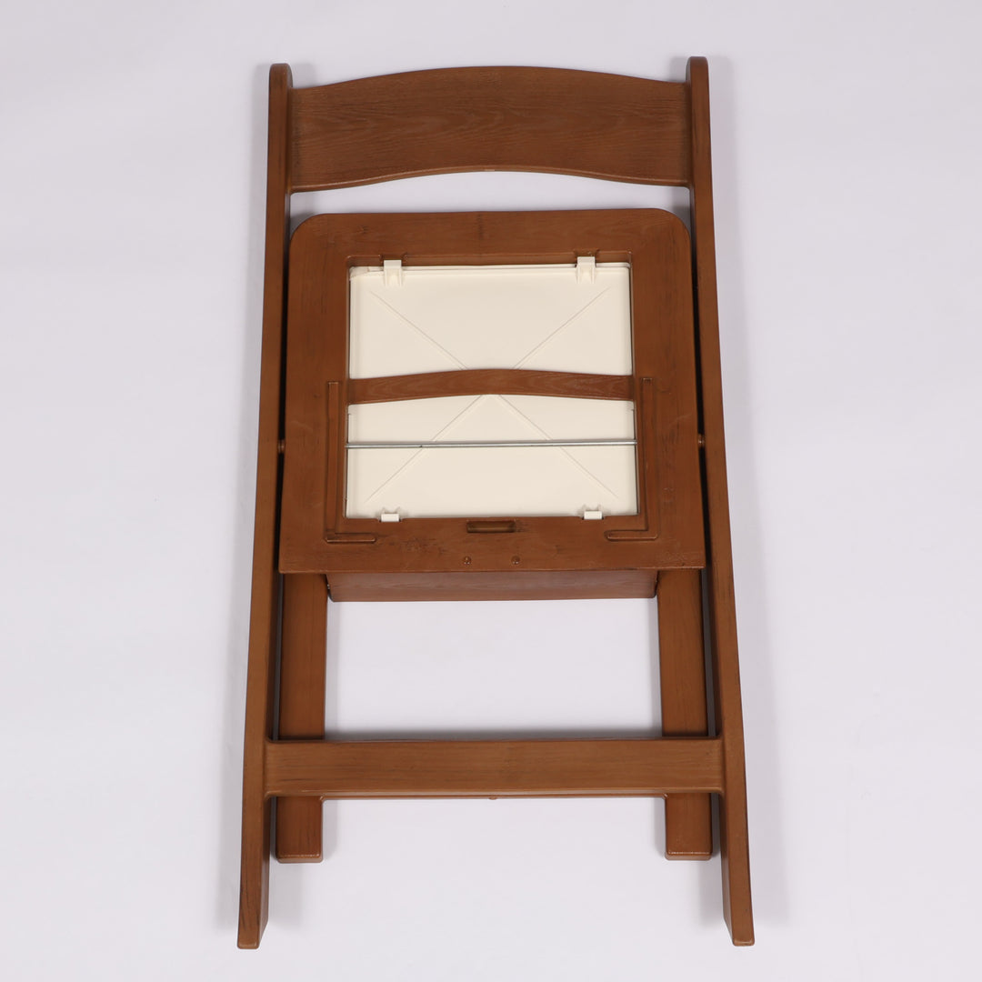 Americana Outdoor Folding Chair - Brown Wood Style folded A