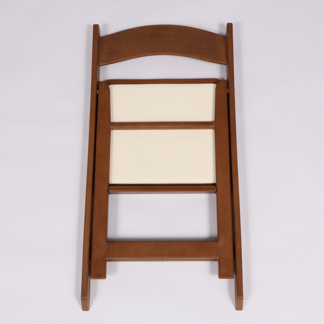 Americana Outdoor Folding Chair - Brown Wood Style folded B