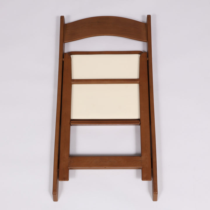 Americana Outdoor Folding Chair - Brown Wood Style folded B