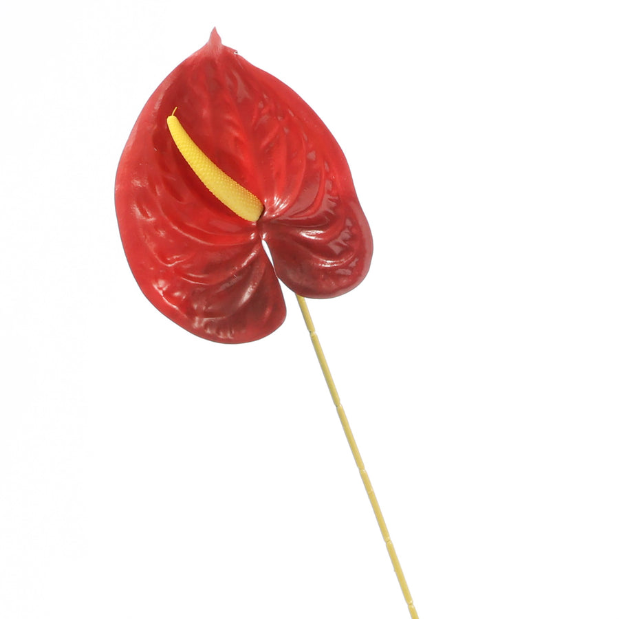 Artificial Anthurium Stem - Burgundy