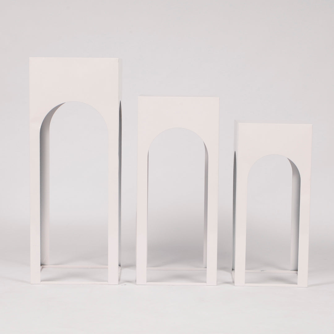 CLEARANCE Arch Column Plinth Centrepiece Set - White (3 pieces)