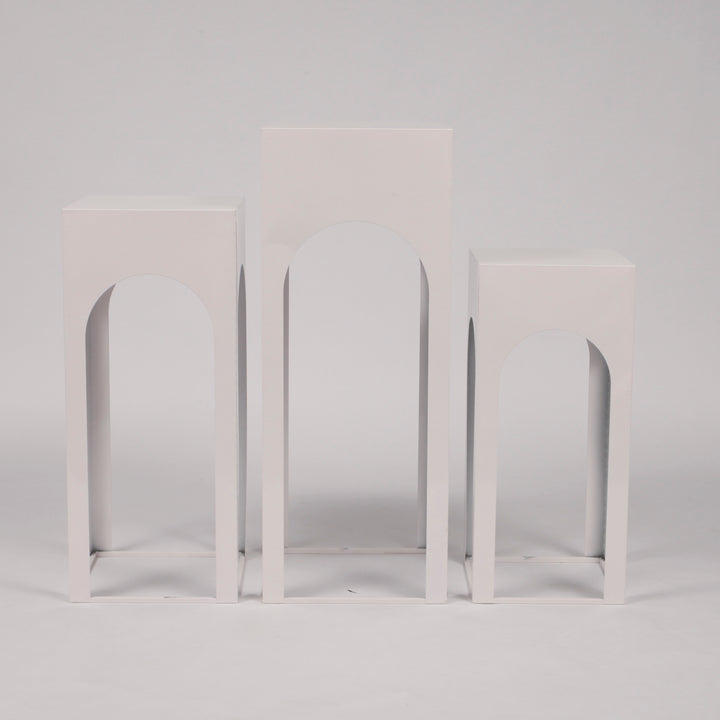 CLEARANCE Arch Column Plinth Centrepiece Set - White (3 pieces)