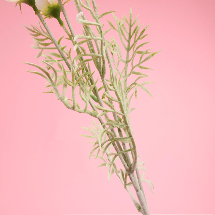 Artificial Cosmos Spray - White leaves close up