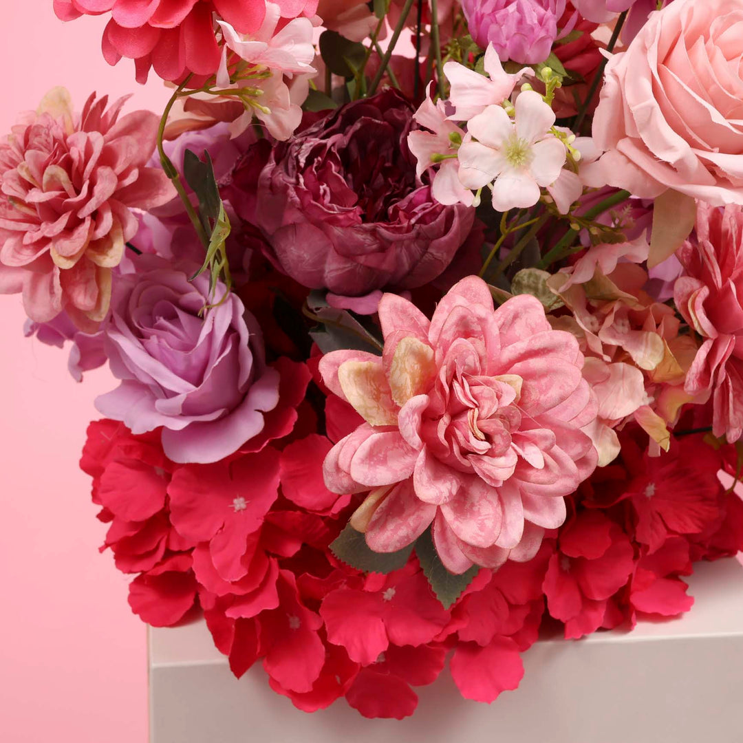 Artificial Flower Arrangement - Pink, Purple & Orange close up detail 4