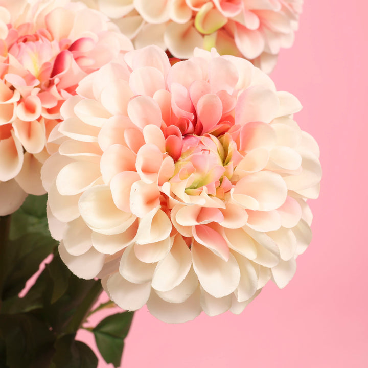 Artificial Real Touch Dahlia - Light Pink flower close up