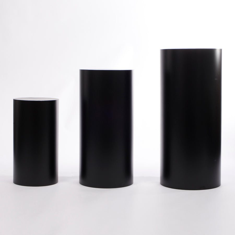 Round Black Plinth Centrepiece Set (3 pieces)