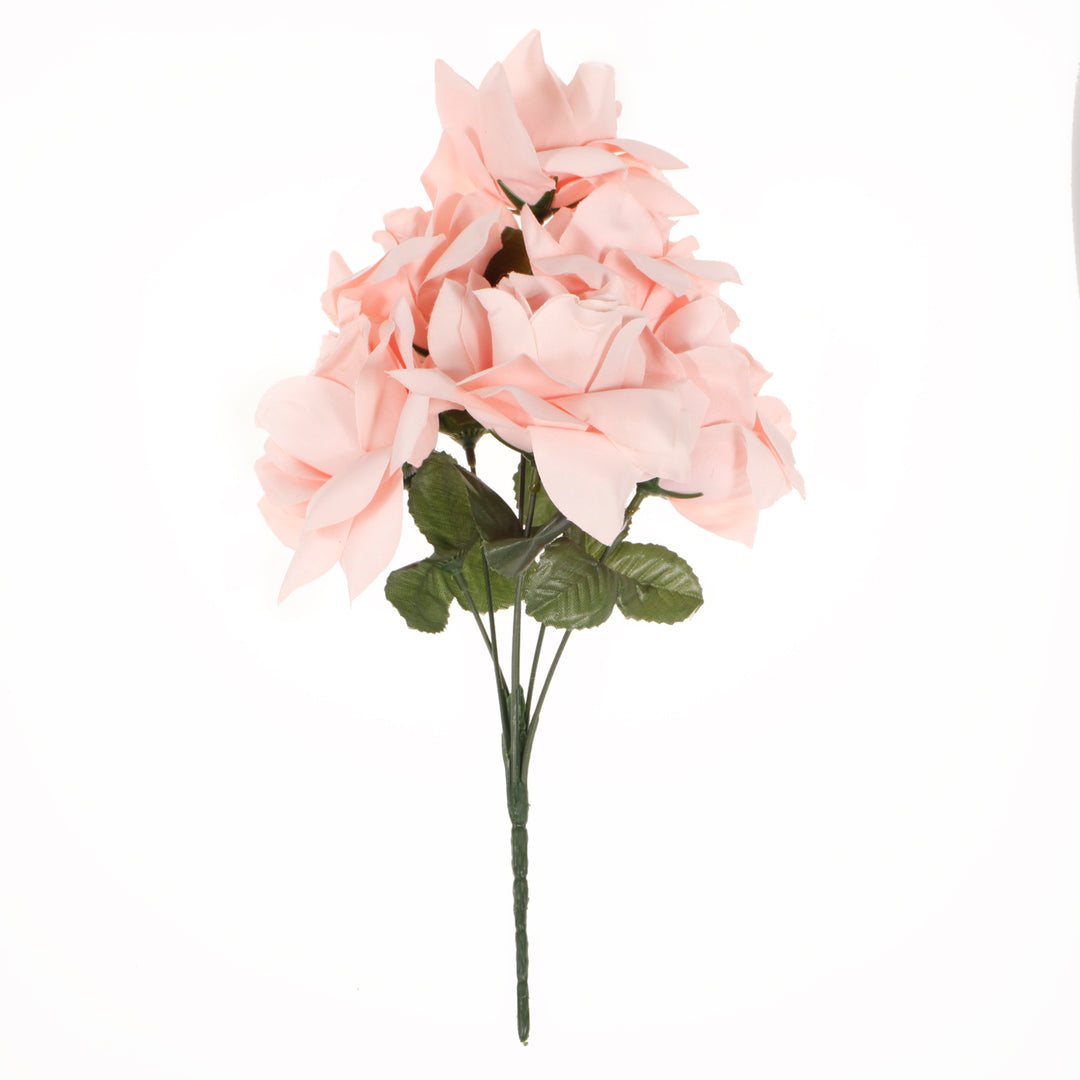 Artificial Silk Premium Rose Blossomed Bouquet - Blush