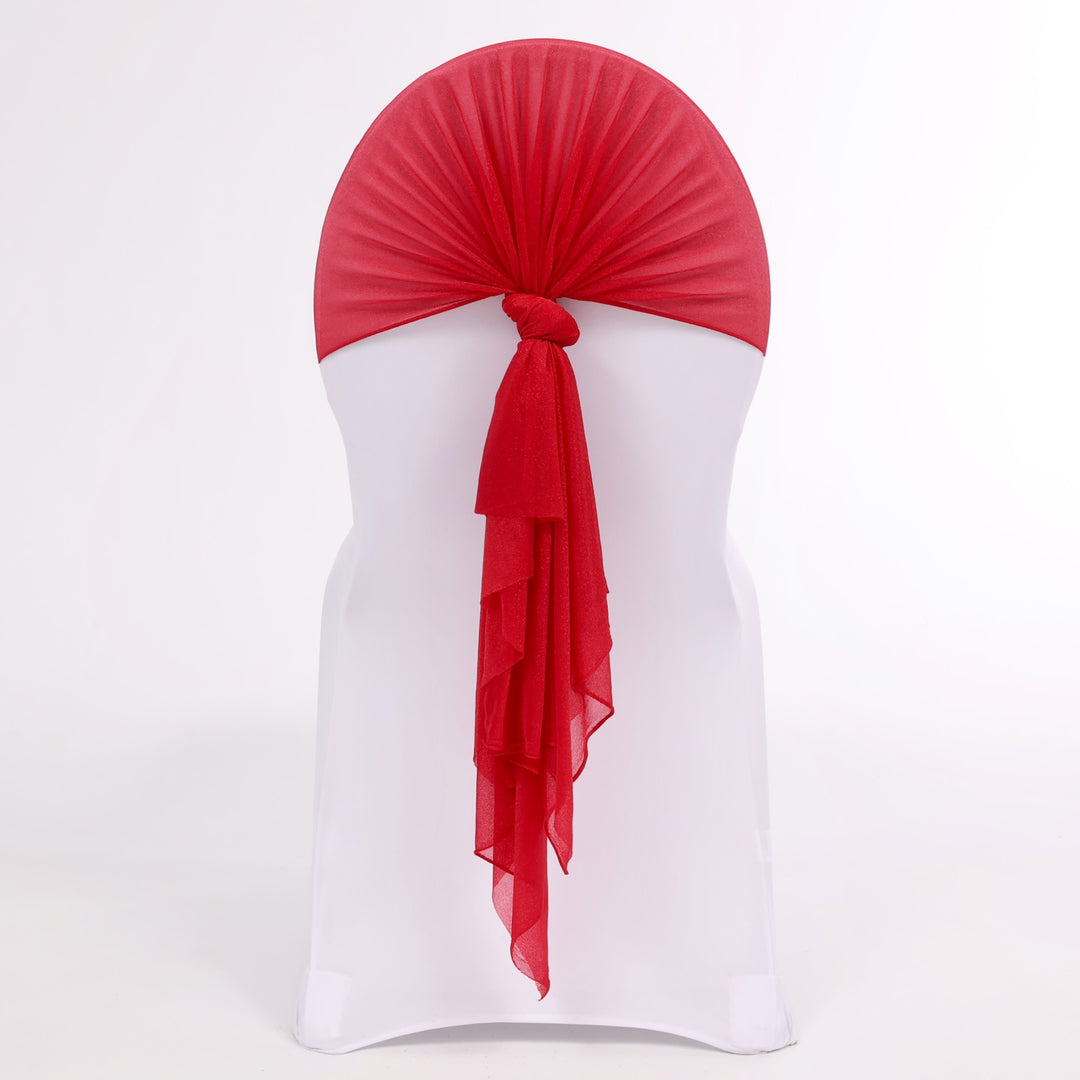 Sheer Stretch Crepe Chiffon Chair Sashes - Burgundy