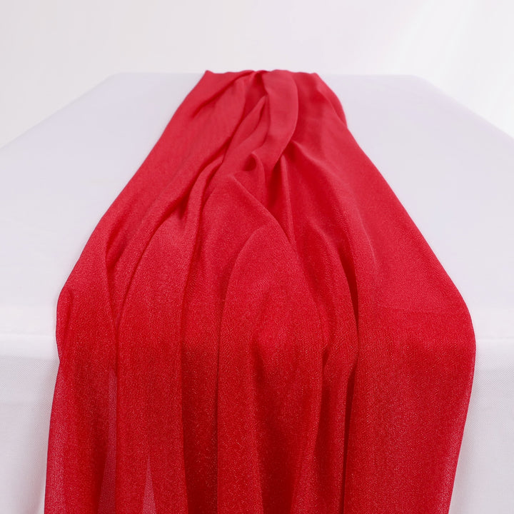 Sheer Stretch Crepe Chiffon Chair Sashes - Burgundy